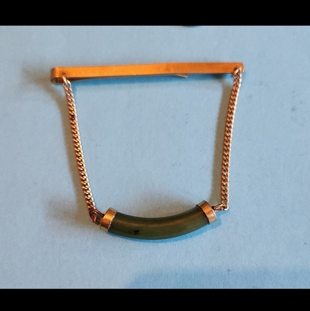 Vintage 12kt Gold Filled Tie Bar with stone - ESTATE PIECE